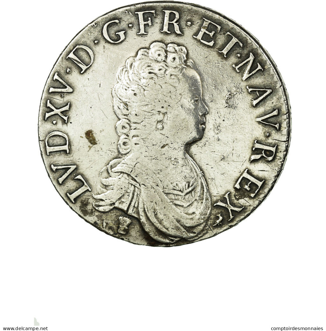 France, Louis XV, Écu Vertugadin, 1716, Rennes, TB+, KM:414.25, Gadoury 317 - 1715-1774 Luis XV El Bien Amado