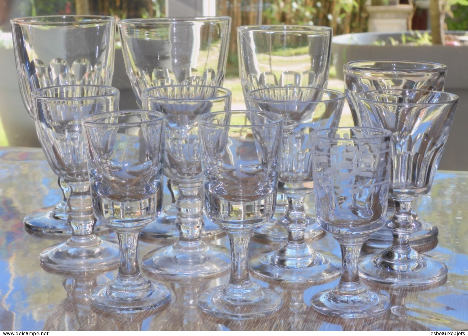 -LOT De 11 ANCIENS VERRES DIFFERENTES FORMES 7 MODELES Différents Collection      E - Verre & Cristal