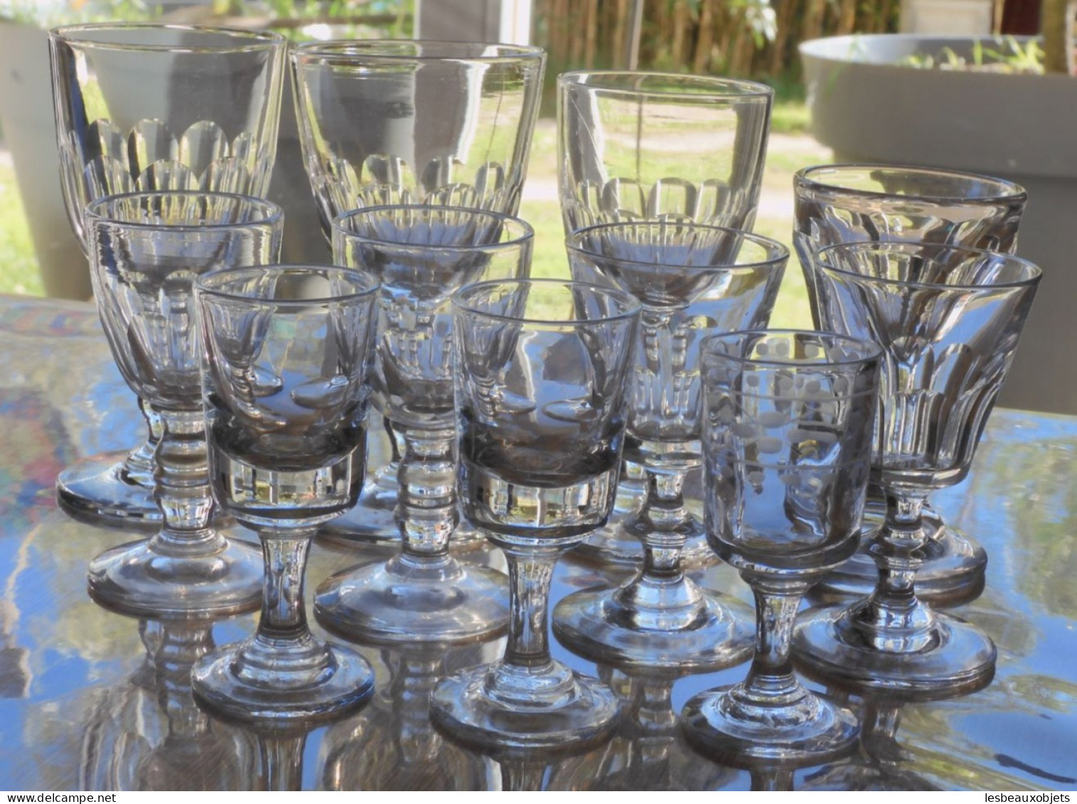 -LOT De 11 ANCIENS VERRES DIFFERENTES FORMES 7 MODELES Différents Collection      E - Vetro & Cristallo