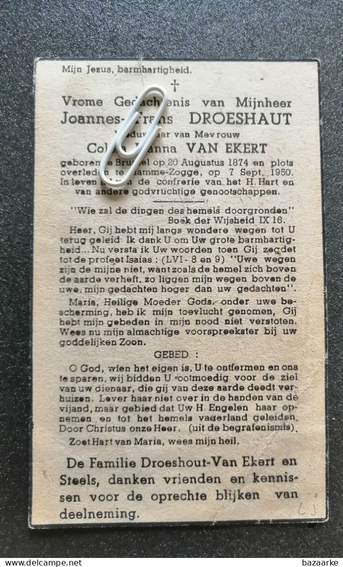JOANNES FRANS DROESHAUT ° BRUSSEL 1874 + HAMME-ZOGGE 1950 / COLETA JOANNA VAN EKERT - Andachtsbilder