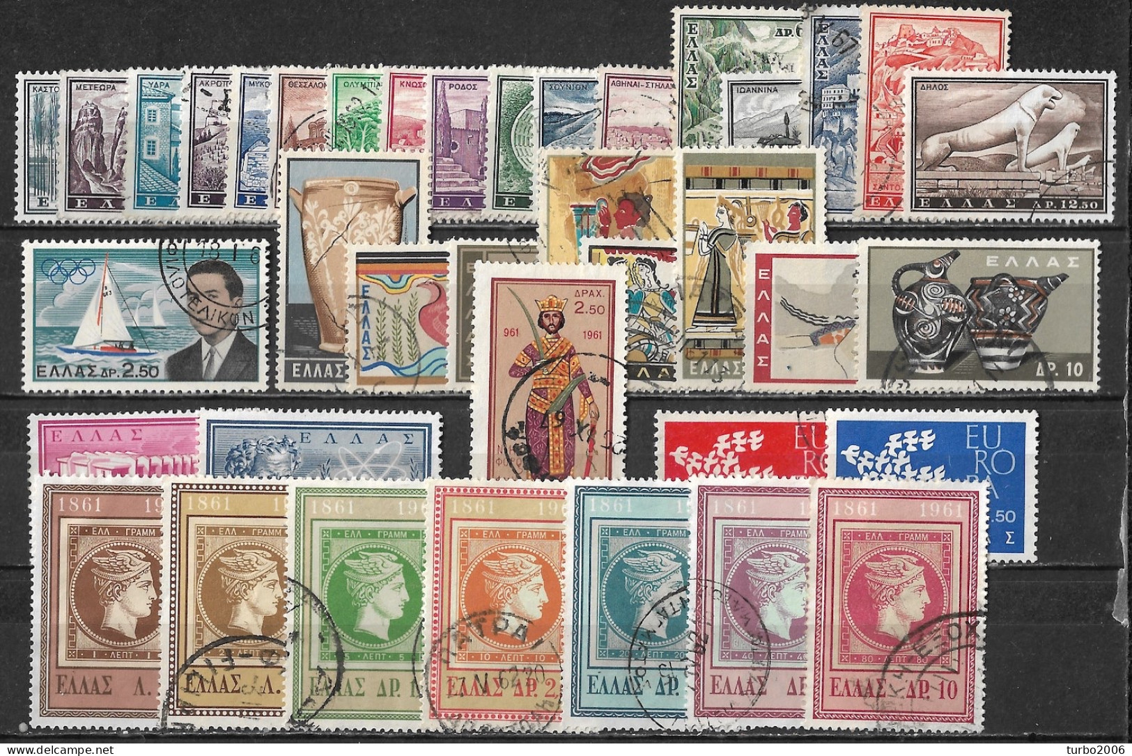 GREECE 1961 Complete All Sets Used Vl. 812 / 849 - Full Years