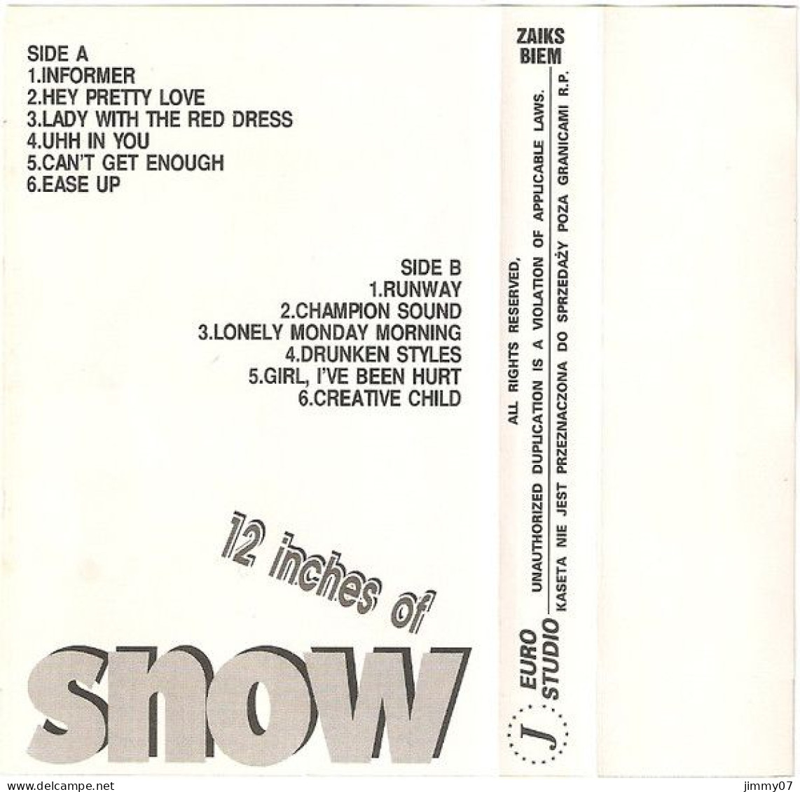 Snow - 12 Inches Of Snow (Cass, Album) - Audio Tapes
