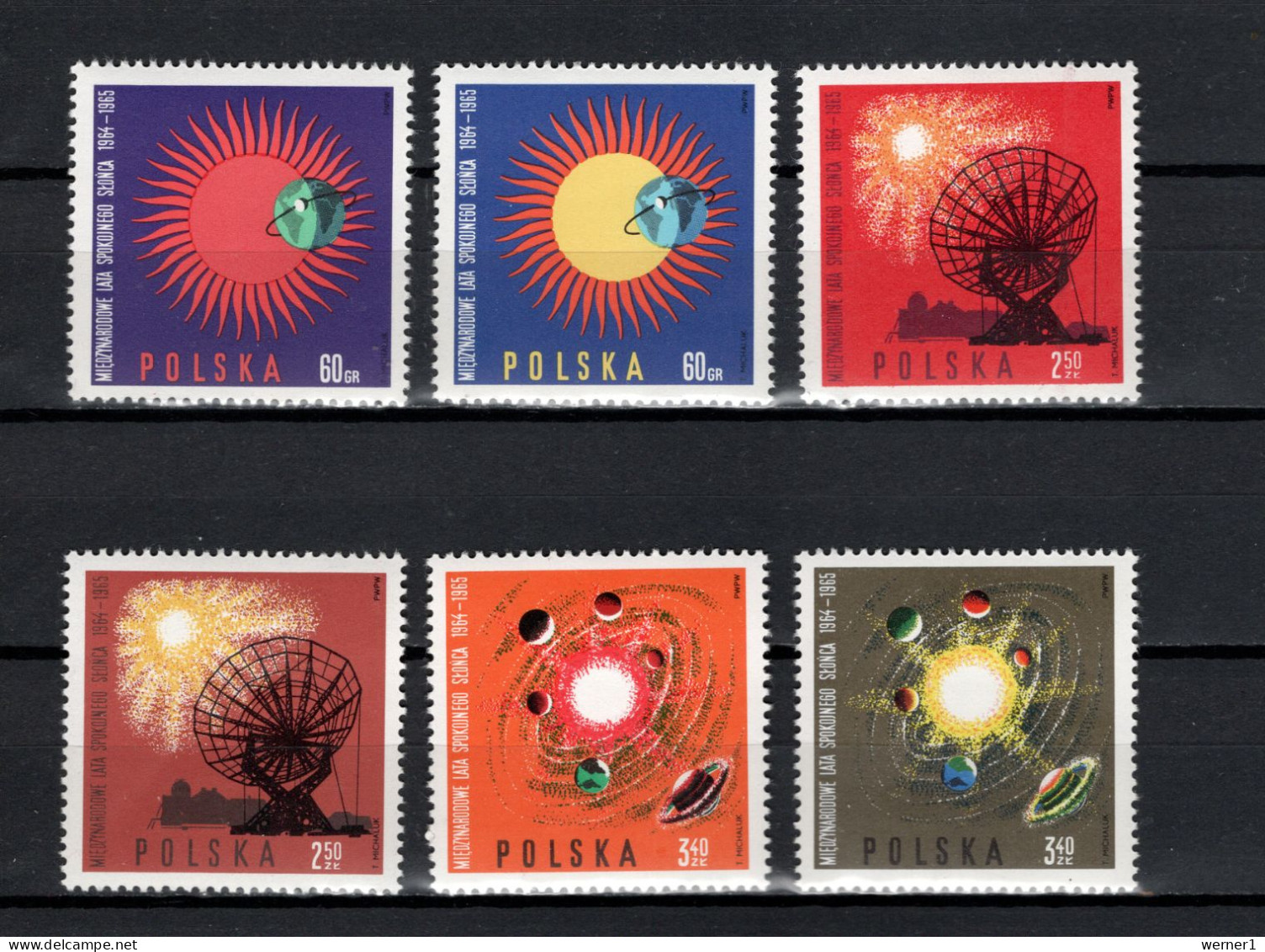Poland 1965 Space, International Year Of The Quiet Sun Set Of 6 MNH - Europa