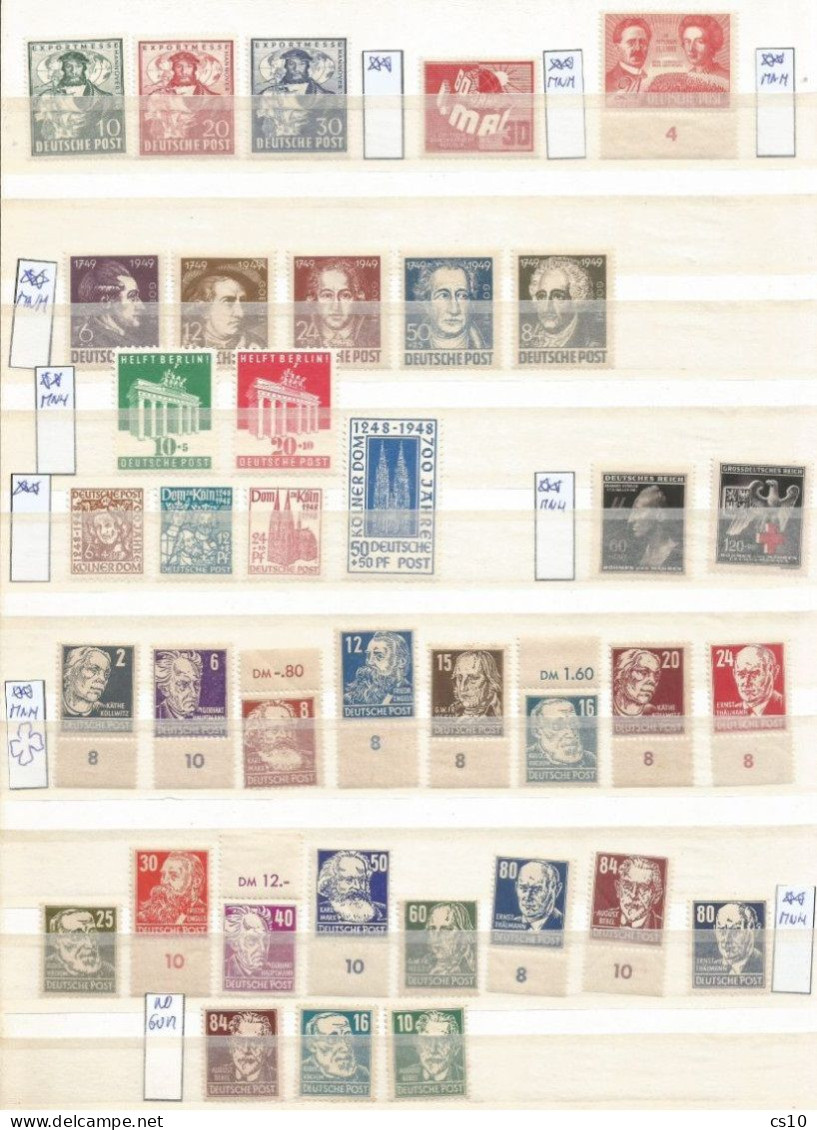 Germany Allied Occupations - 2 Scans Lot Mainly MNH Issues/stamps With Some Good Values / Some MLH - Collezioni