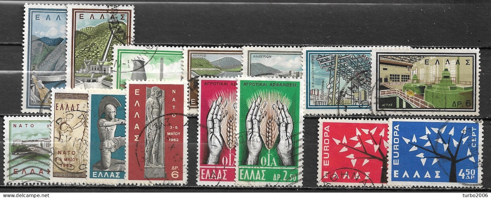 GREECE 1962 Complete All Sets Used Vl. 850 / 864 - Ganze Jahrgänge