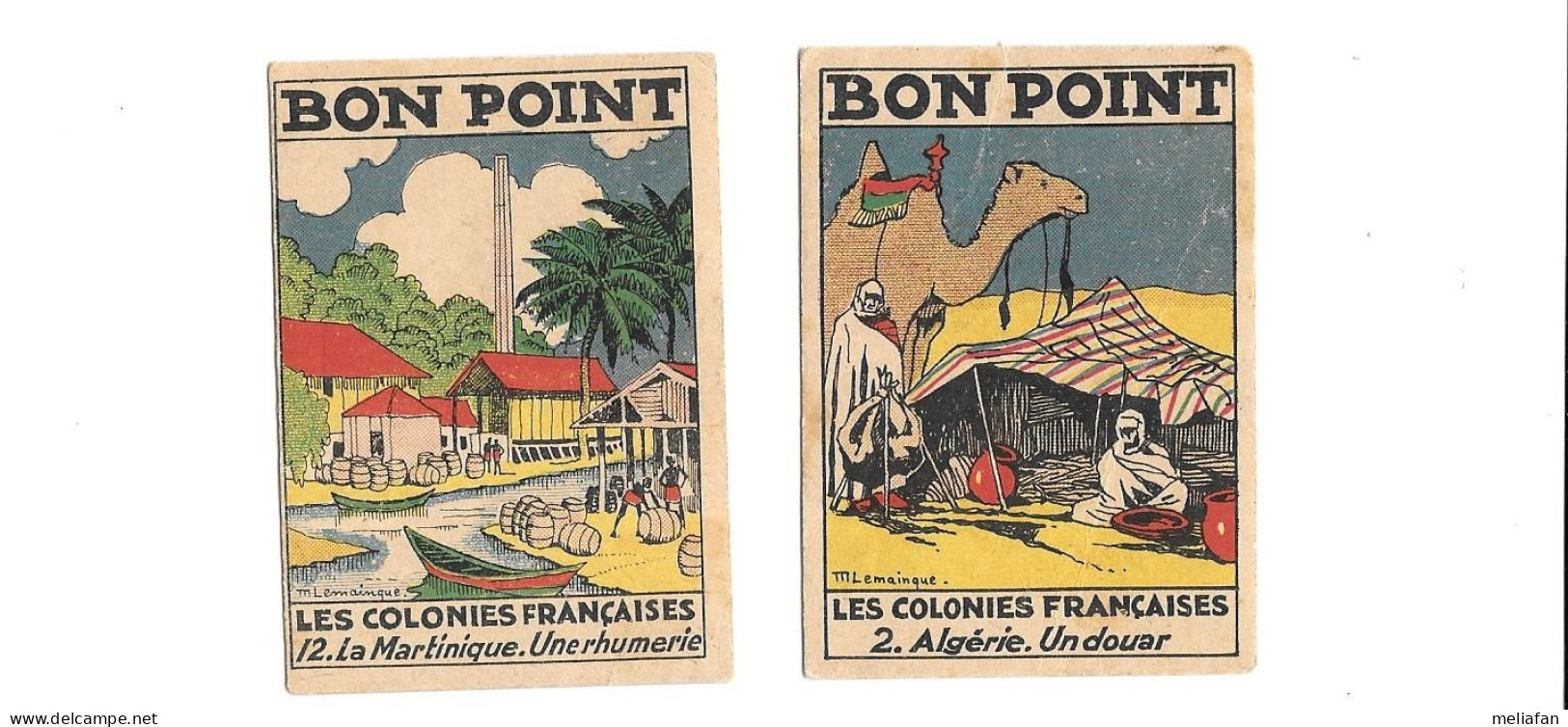 KB047 - BONS-POINTS PHOSPHATINE FALLIERES - ALGERIE UN DOUAR - MARTINIQUE UNE RHUMERIE - Diplomi E Pagelle