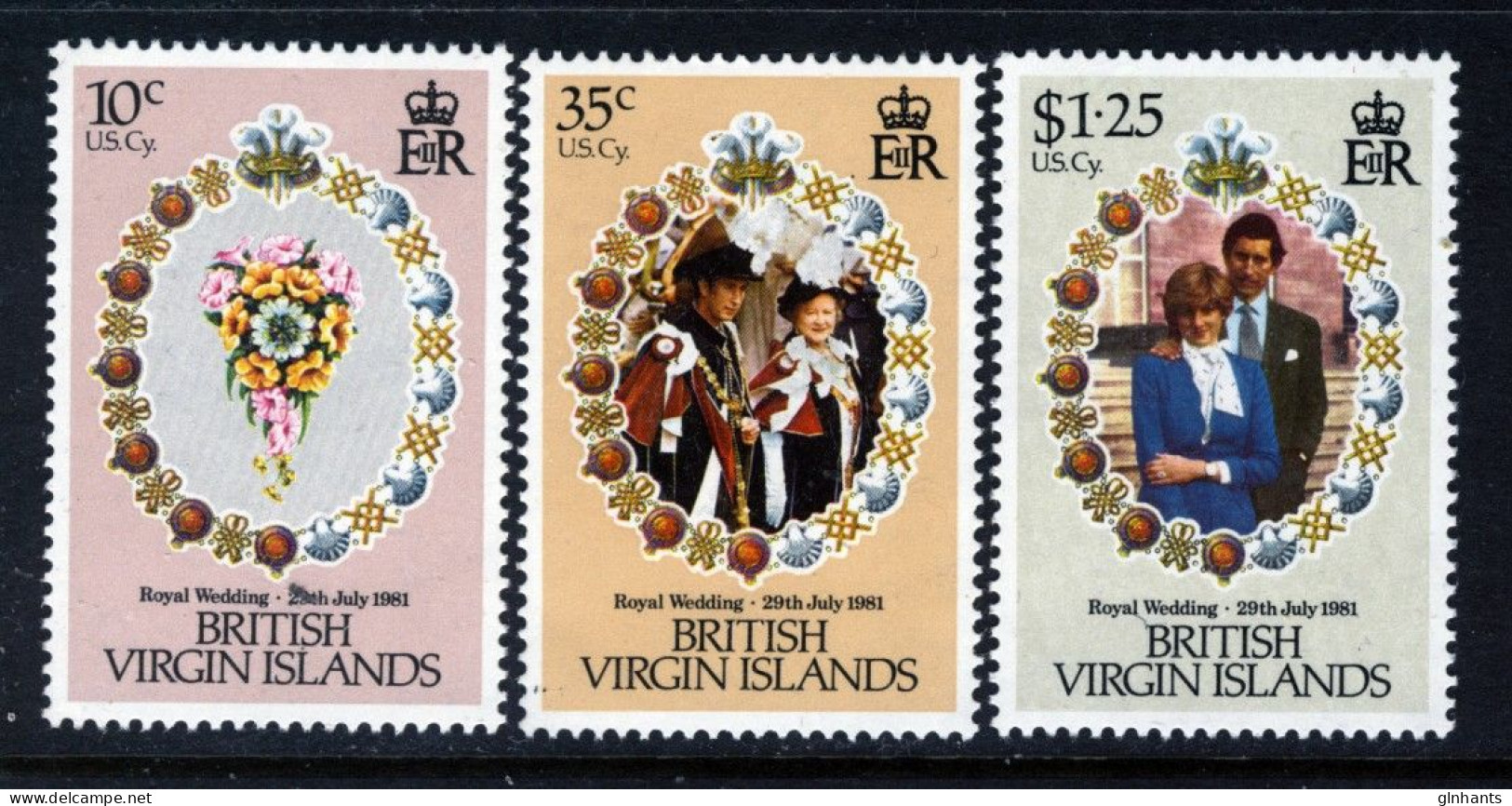 VIRGIN ISLANDS - 1981 ROYAL WEDDING SET (3V) FINE MNH ** SG 463-465 - Iles Vièrges Britanniques