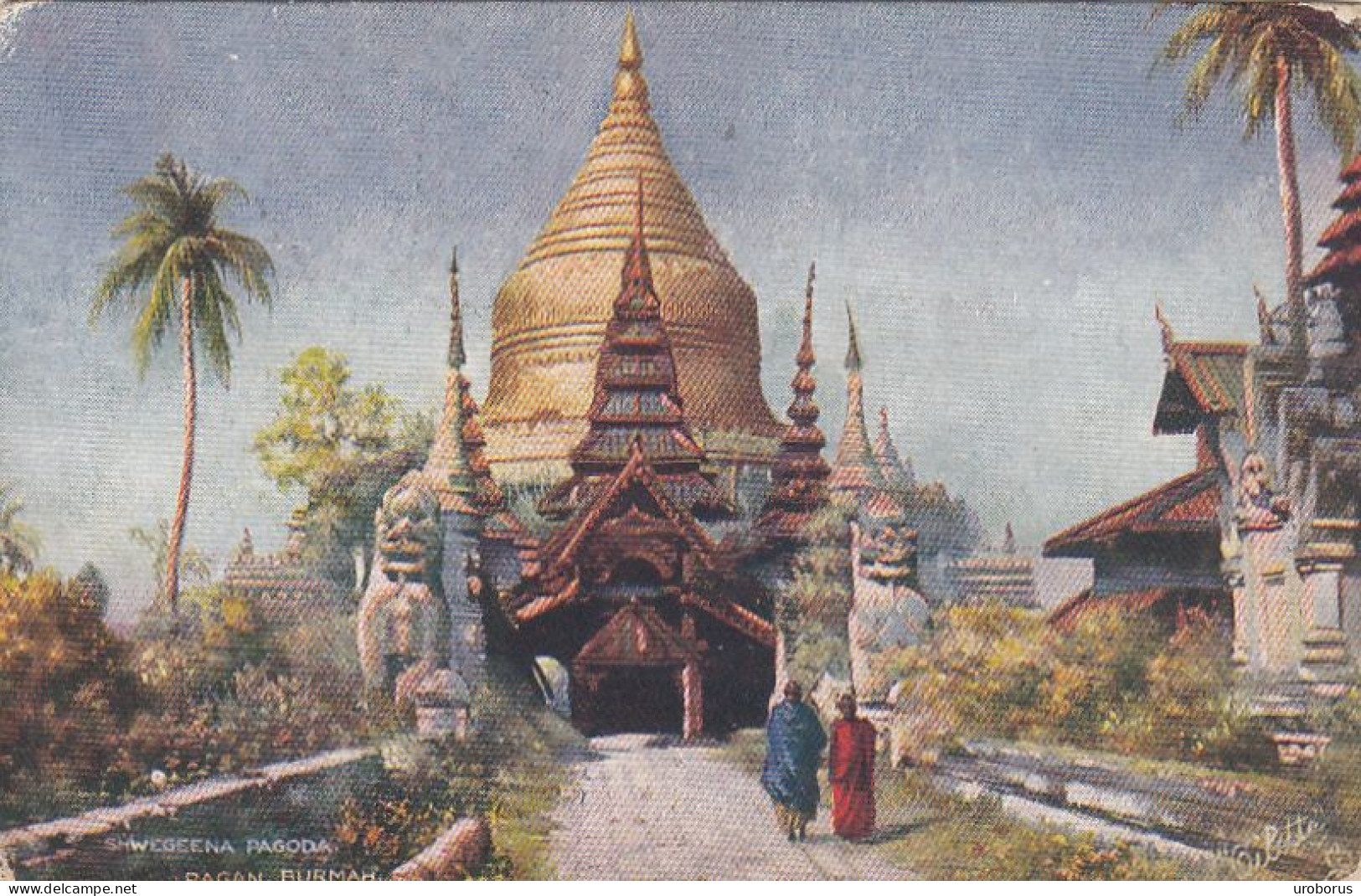 MYANMAR - Burma - Shwegeena Pagoda - Karachi 1925 Cancel - Myanmar (Birma)