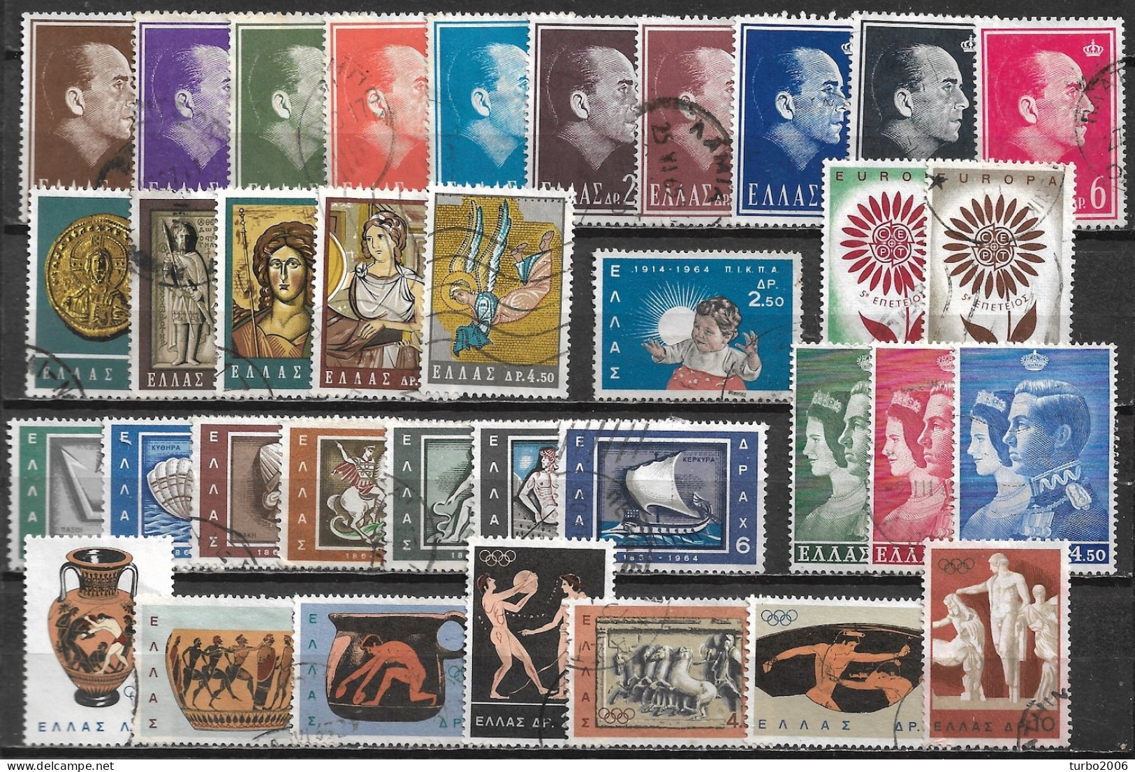 GREECE 1964 Complete All Sets Used Vl. 900 / 934 - Full Years