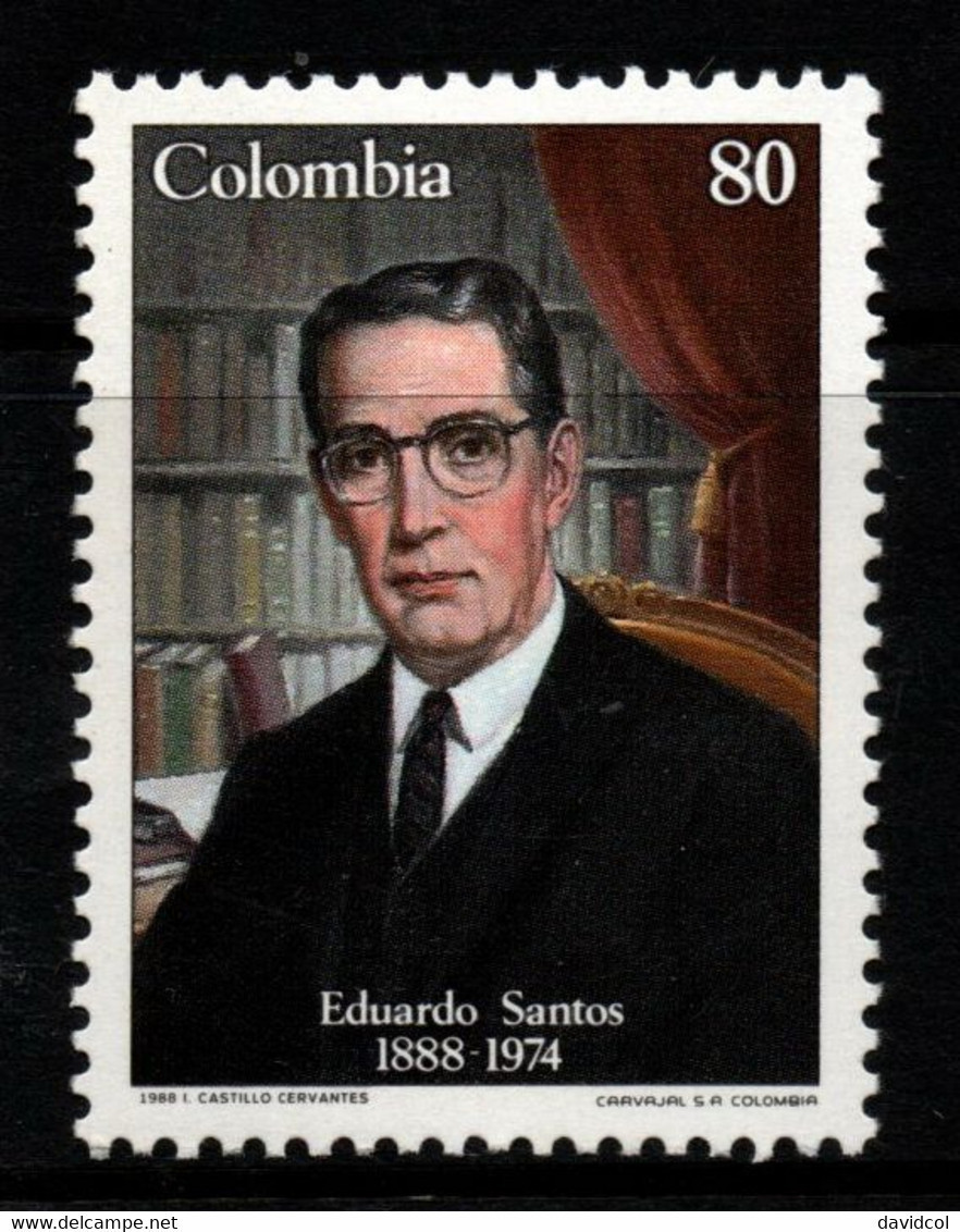 11- KOLUMBIEN - 1988 - MI#:1734 - MNH- EDUARDO SANTOS - Colombia