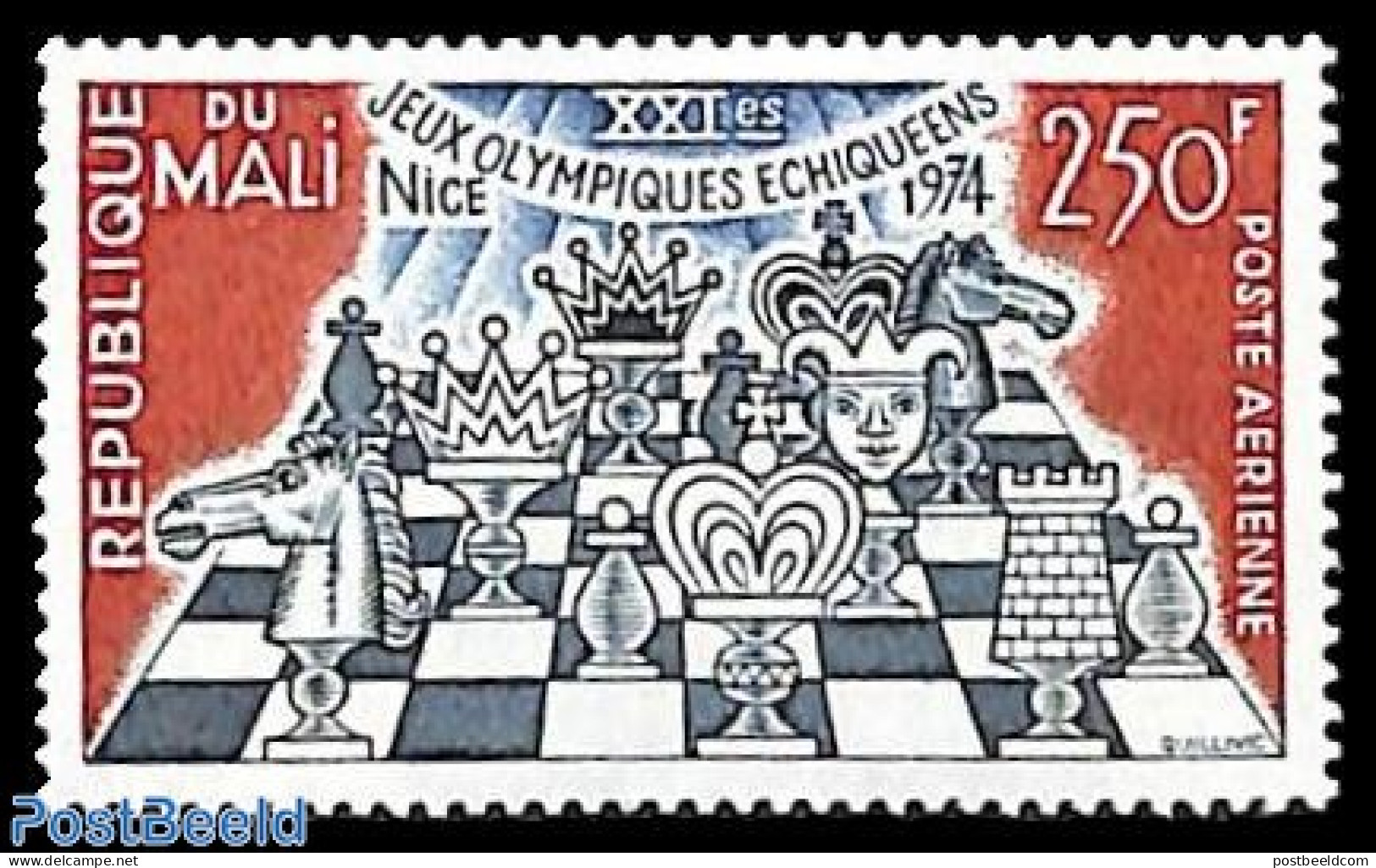 Mali 1974 Chess Olympiade 1v, Mint NH, Sport - Chess - Echecs