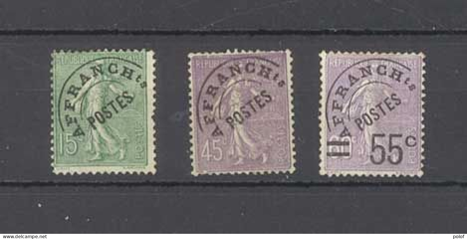PREOBLITERE - Série 3 Timbres - Yvert 45,46,47 -  Semeuses  Lignées - - 1893-1947
