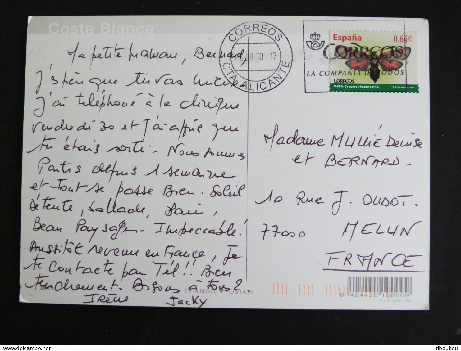 ESPAGNE SPAIN ESPANA AVEC YT 4181 PAPILLON BUTTERFLY ZYGENE  - ALICANTE COSTA BLANCA - Storia Postale