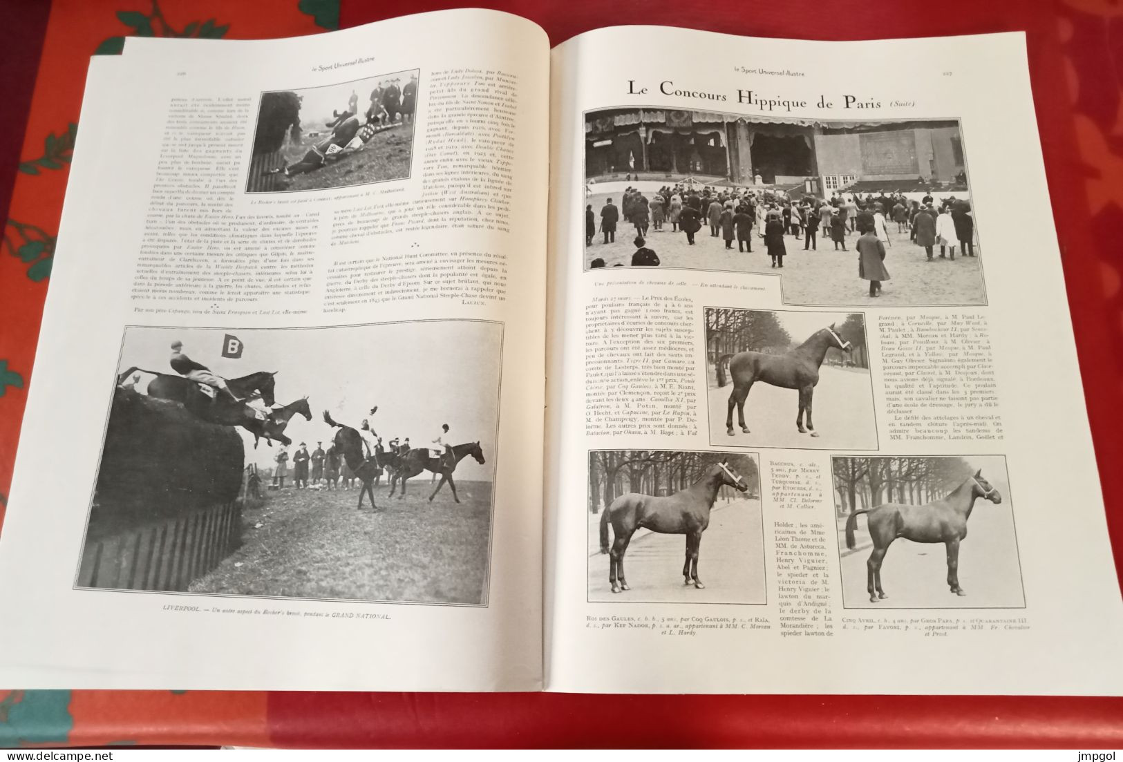 Sport Universel Illustré N°1310 Avril 1928 Anglo Arabe Cross Pau Concours Hippique Paris Record Aviation Major Bernardi - 1900 - 1949