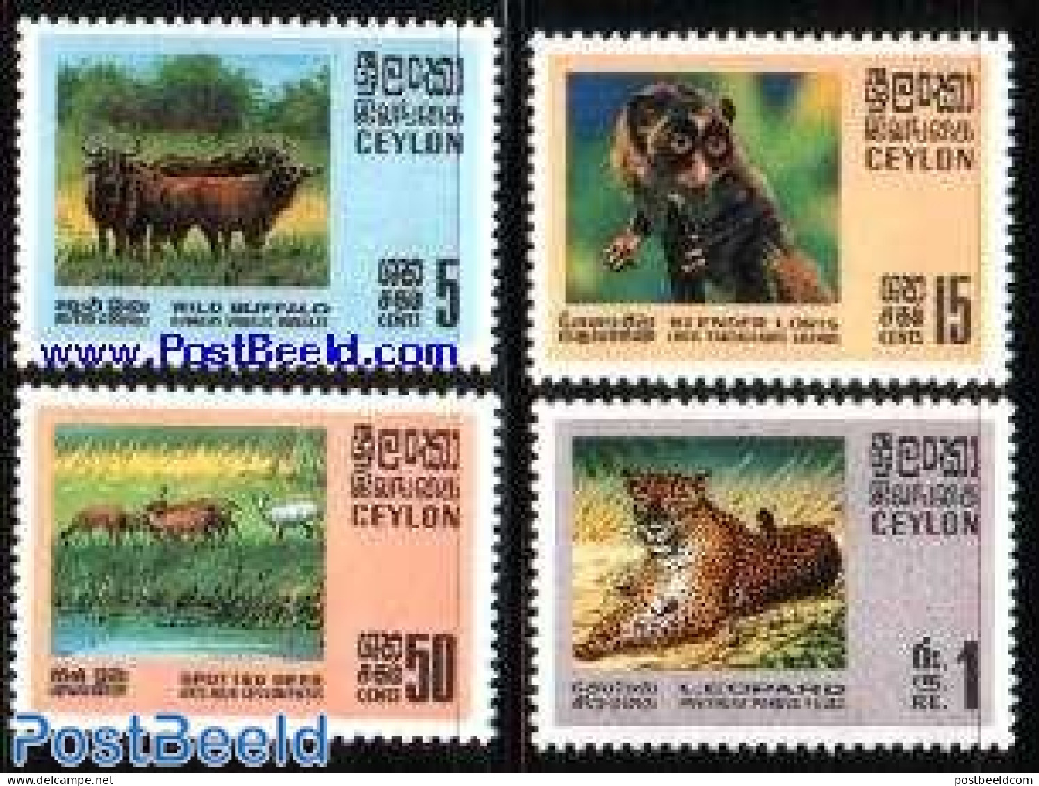 Sri Lanka (Ceylon) 1970 Wildlife 4v, Mint NH, Nature - Animals (others & Mixed) - Cat Family - Sri Lanka (Ceylan) (1948-...)