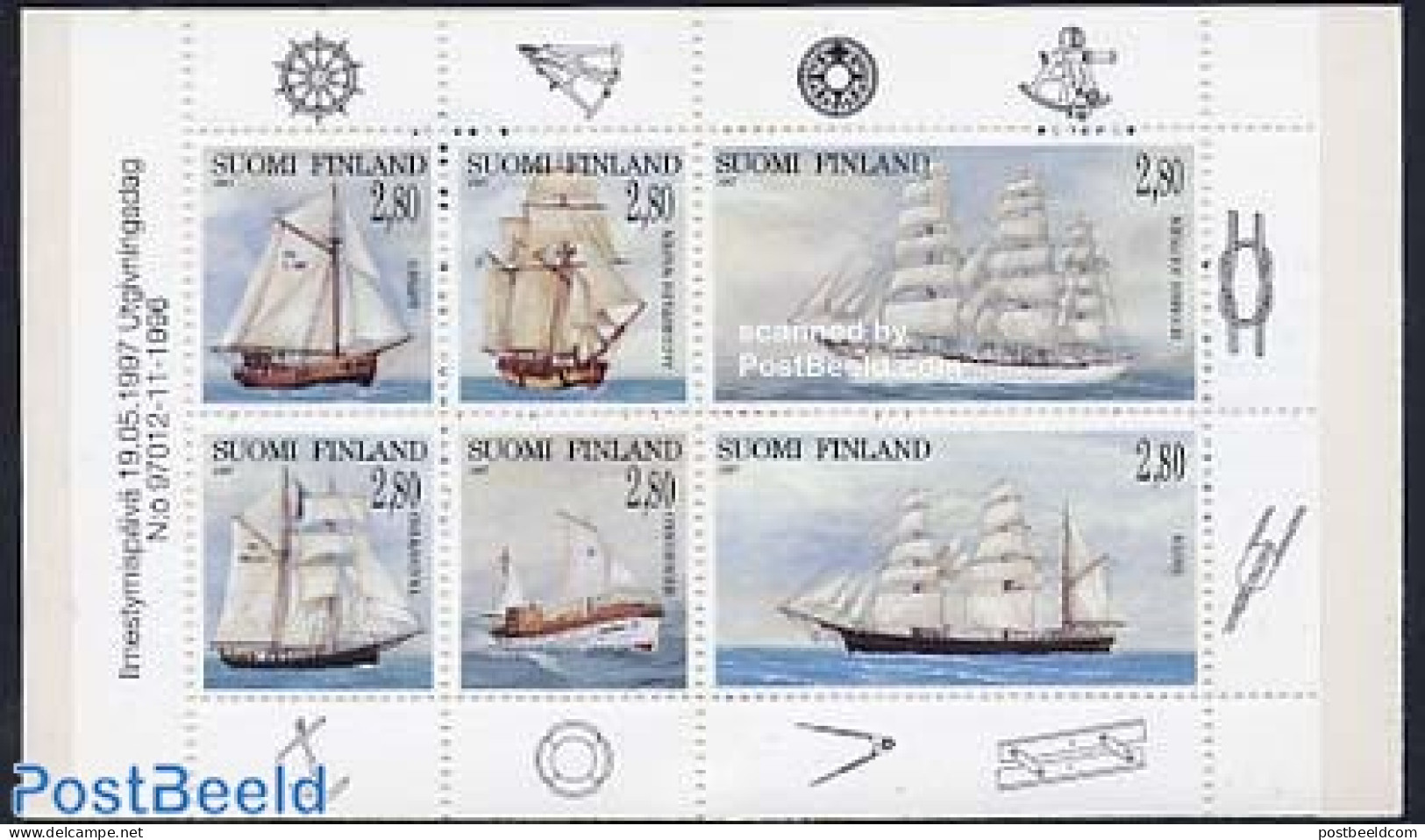 Finland 1997 Ships 6v In Booklet, Mint NH, Transport - Stamp Booklets - Ships And Boats - Ungebraucht