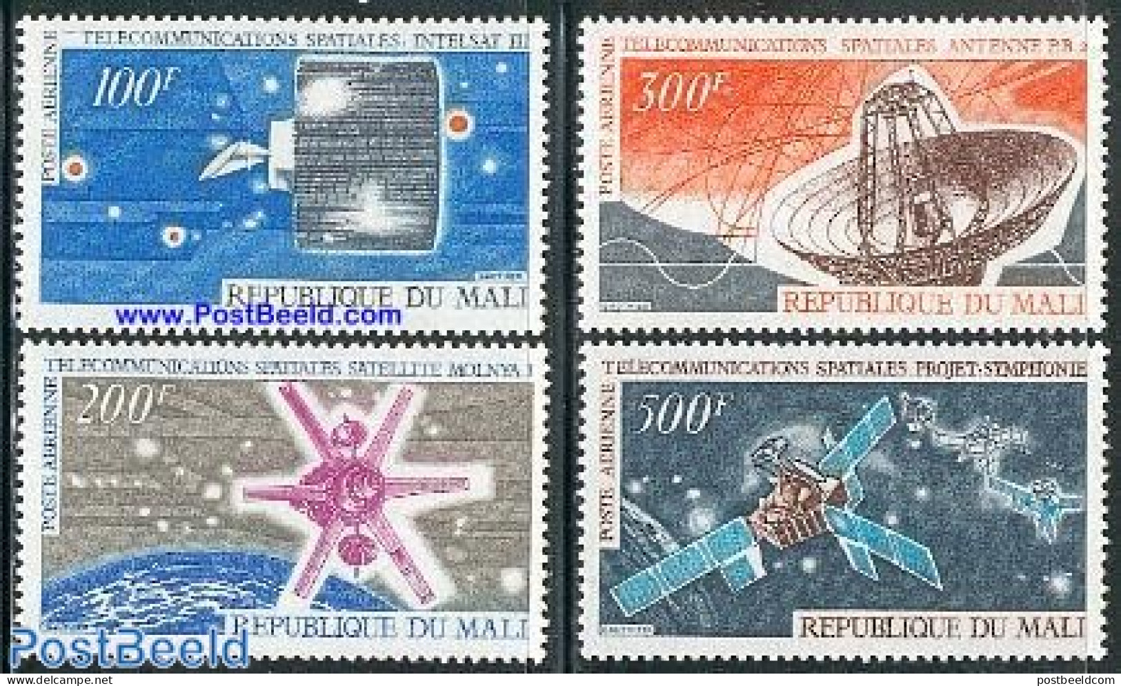 Mali 1970 Satellite Communication 4v, Mint NH, Science - Transport - Telecommunication - Space Exploration - Telecom