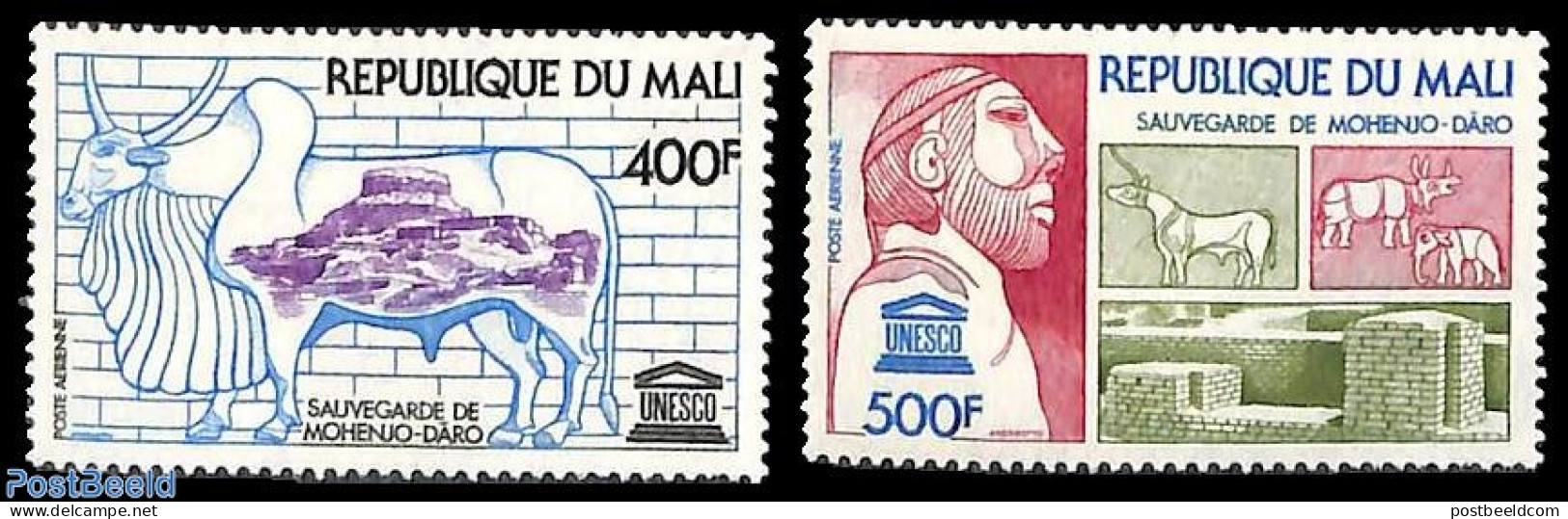 Mali 1976 Mohenjo Daro, UNESCO 2v, Mint NH, History - Archaeology - Unesco - Archeologie