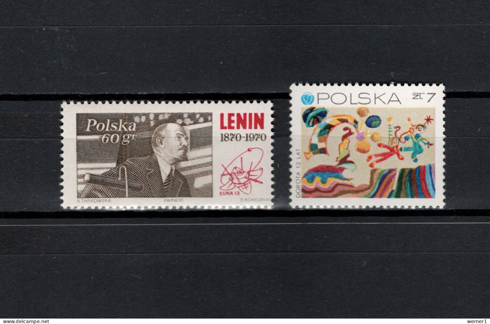 Poland 1970/1971 Space, Lenin. Children Painting 2 Stamps MNH - Europa