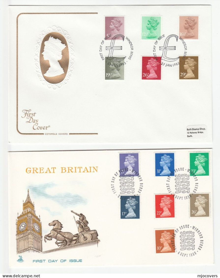 Collection 7 GB FDCs Windsor 1982 - 2000 Definitives Incl  Penny Black Anniv Cover Fdc - Colecciones (sin álbumes)