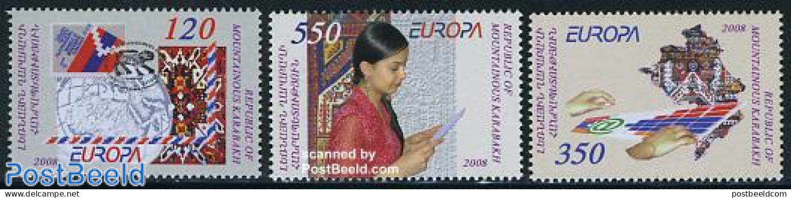 Nagorno-Karabakh 2008 Europa, The Letter 3v, Mint NH, History - Various - Europa (cept) - Post - Textiles - Correo Postal