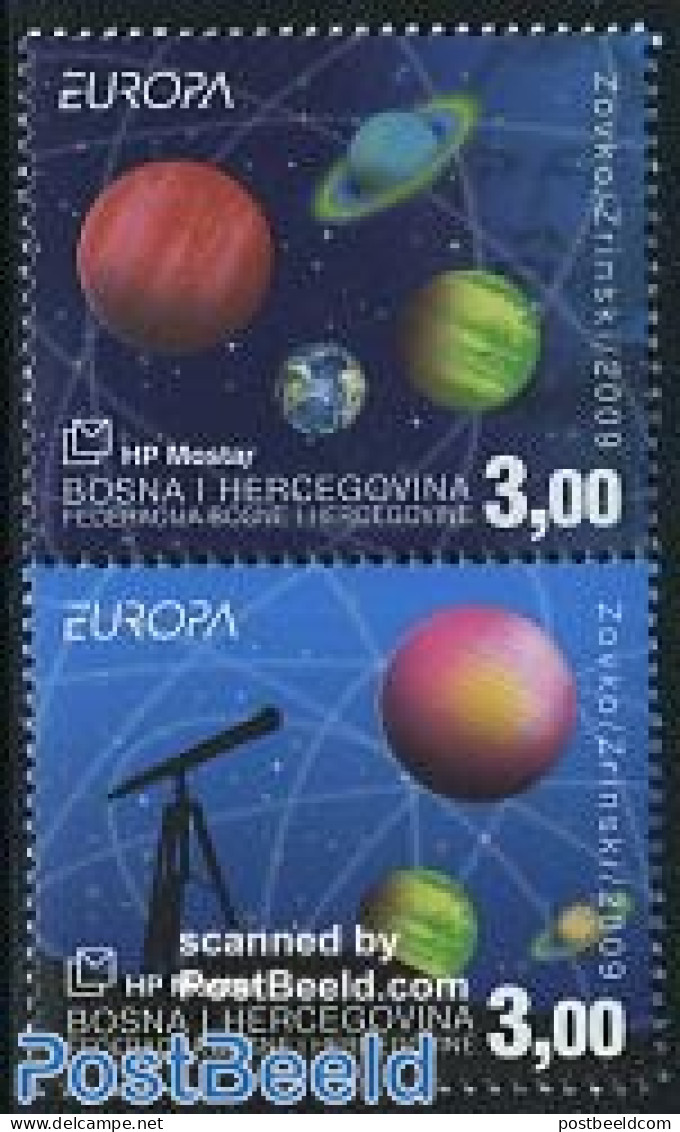 Bosnia Herzegovina - Croatic Adm. 2009 Europa, Astronomy 2v [:], Mint NH, History - Science - Europa (cept) - Astronomy - Astrologie
