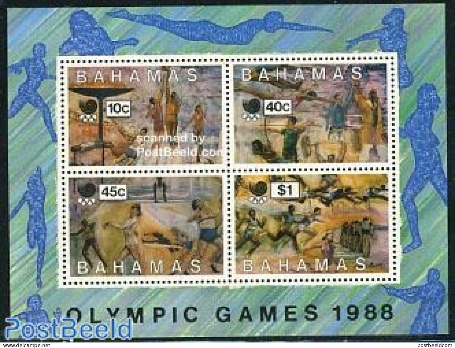 Bahamas 1988 Olympic Games S/s, Mint NH, Sport - Athletics - Boxing - Cycling - Gymnastics - Olympic Games - Shooting .. - Athlétisme