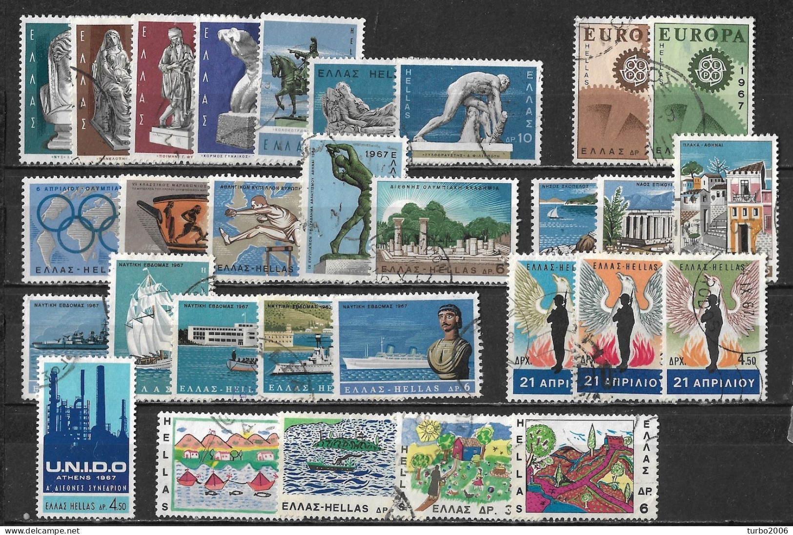 GREECE 1967 Complete All Sets Used Vl. 1001 / 1030 - Años Completos