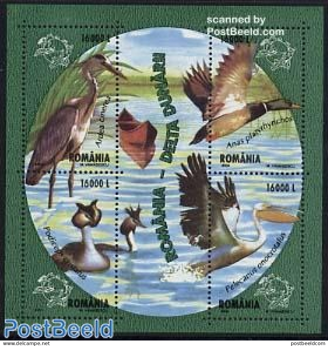 Romania 2004 Danube Delta S/s, Birds, Mint NH, Nature - Transport - Birds - U.P.U. - Ships And Boats - Ongebruikt