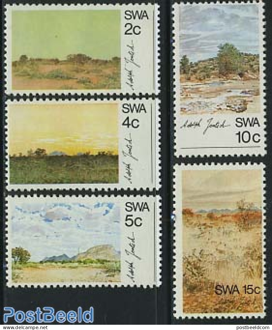 South-West Africa 1973 Adolph Jentsch Paintings 5v, Mint NH, Art - Paintings - Afrique Du Sud-Ouest (1923-1990)