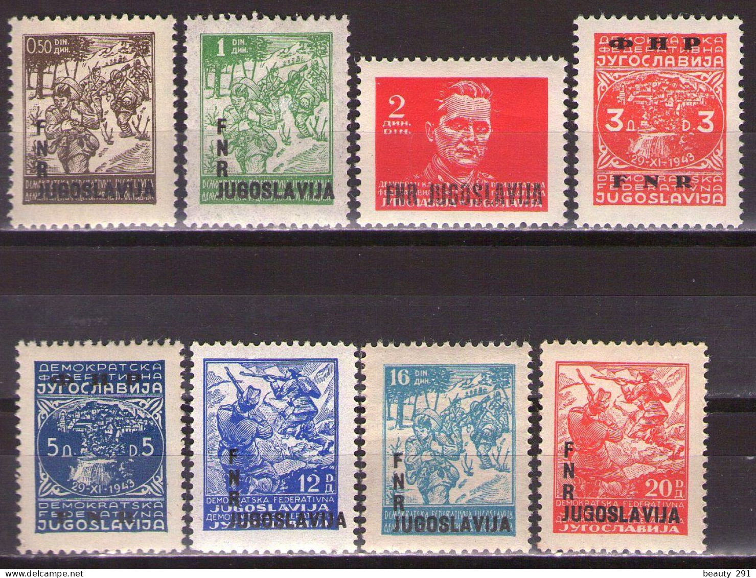 Yugoslavia 1949 - Definitive With Overprint, Mi 590-597 - MNH**VF - Ongebruikt