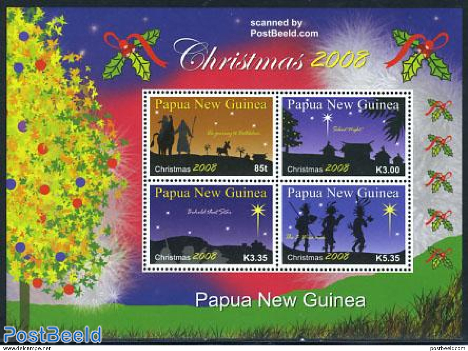 Papua New Guinea 2008 Christmas 4v M/s, Mint NH, Religion - Christmas - Kerstmis
