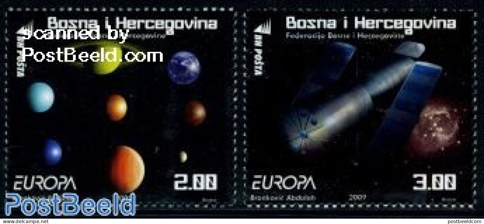 Bosnia Herzegovina 2009 Europa, Astronomy 2v, Mint NH, History - Science - Transport - Europa (cept) - Astronomy - Spa.. - Astrologie