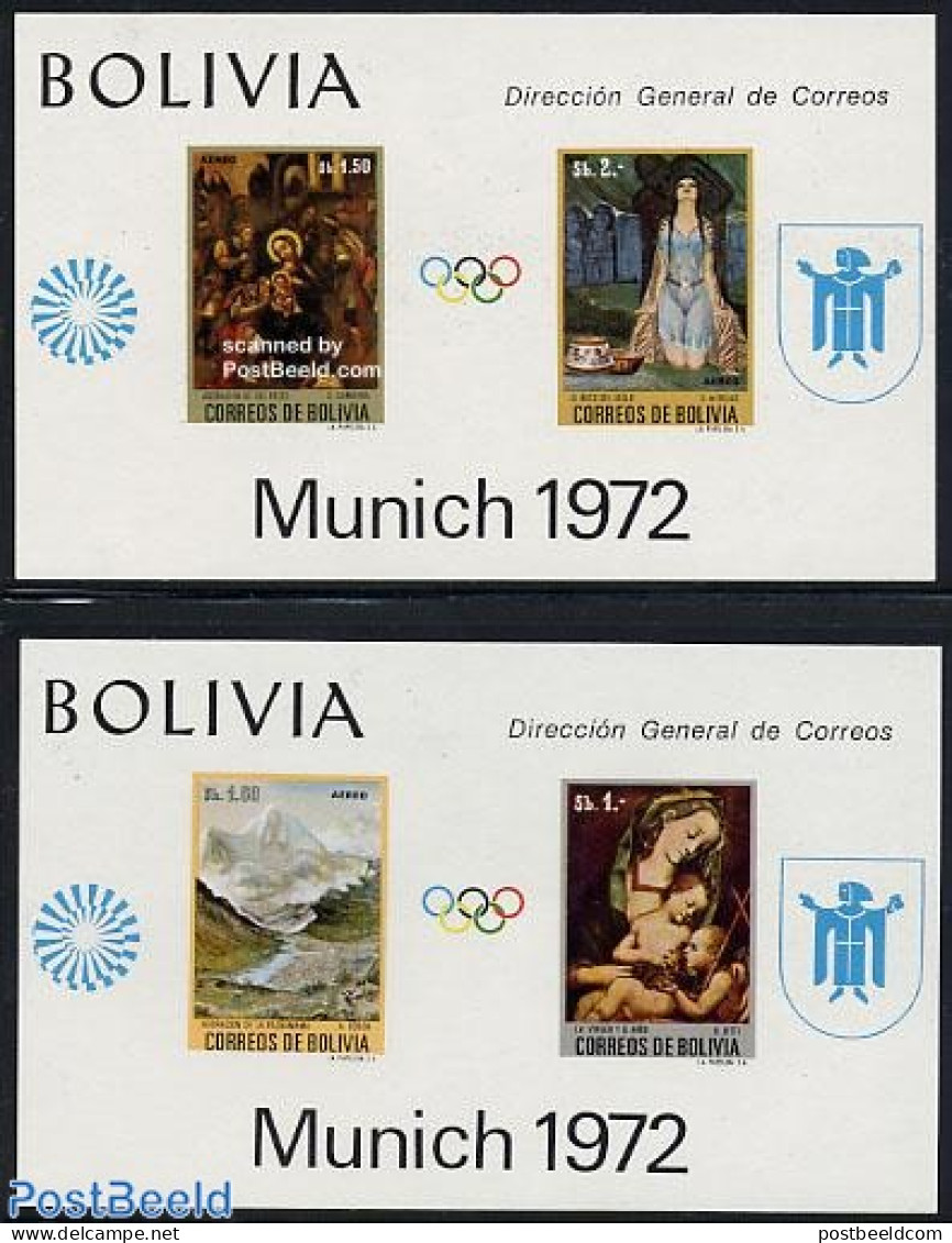 Bolivia 1972 Paintings 2 S/s, Mint NH, Art - Paintings - Bolivia