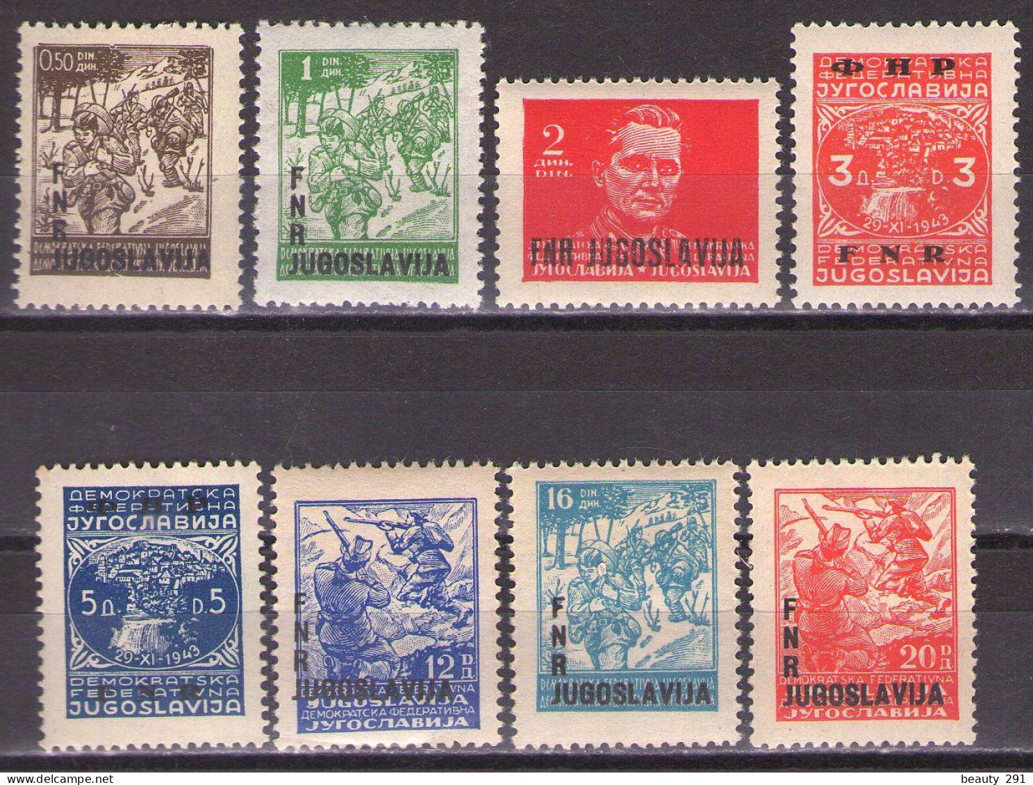 Yugoslavia 1949 - Definitive With Overprint, Mi 590-597 - MNH**VF - Unused Stamps
