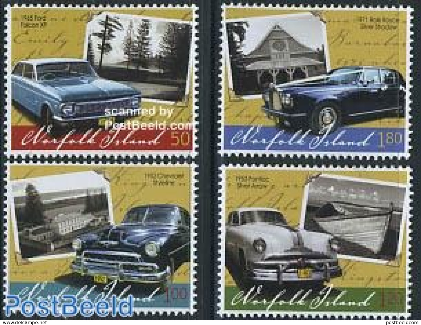 Norfolk Island 2008 Automobiles 4v (Rolls R.,Pontiac,Ford,Chevrolet), Mint NH, Transport - Automobiles - Ships And Boa.. - Cars