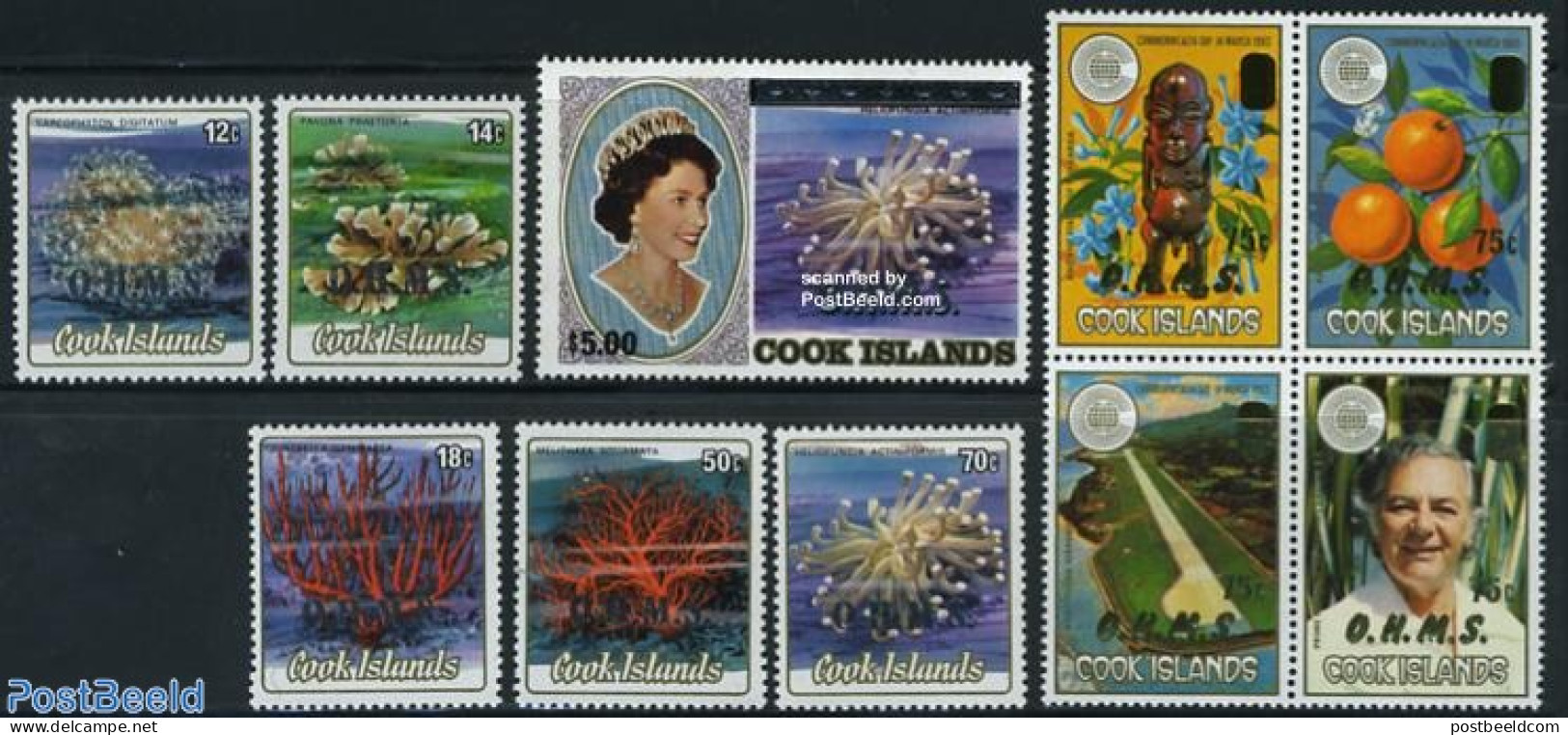 Cook Islands 1986 On Service 10v, Mint NH, Nature - Fruit - Fruit