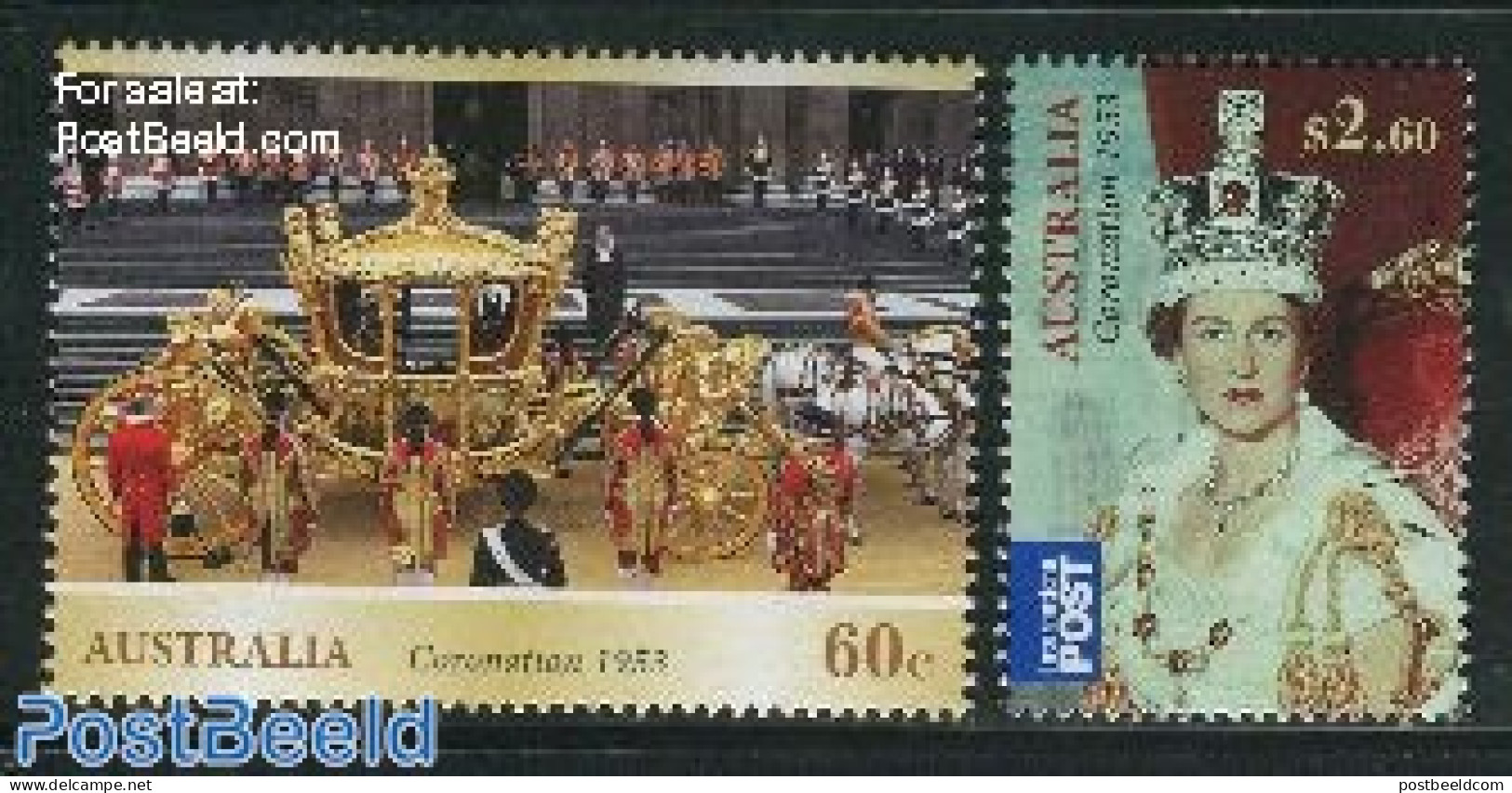 Australia 2013 Diamond Anniversary Of Coronation 2v, Mint NH, History - Nature - Transport - Kings & Queens (Royalty) .. - Ongebruikt