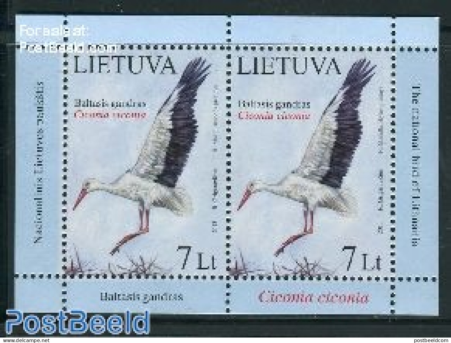 Lithuania 2013 White Stork S/s, Mint NH, Nature - Birds - Lithuania