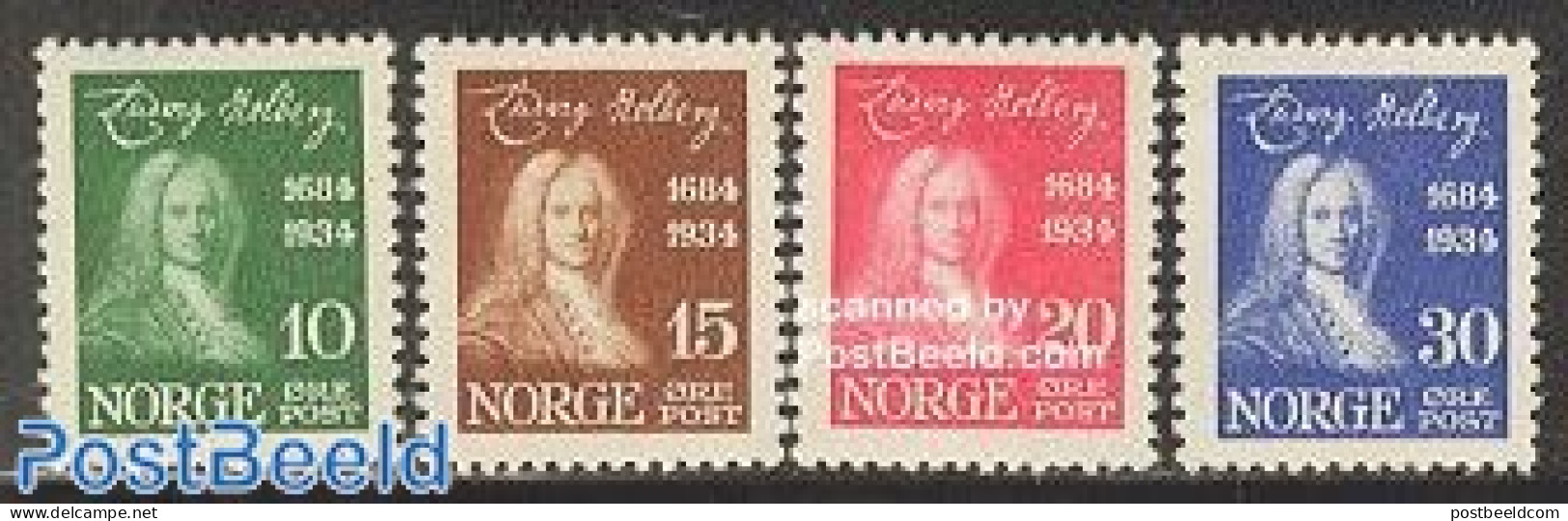 Norway 1934 Baron L. Holberg 4v, Unused (hinged), Art - Authors - Ongebruikt