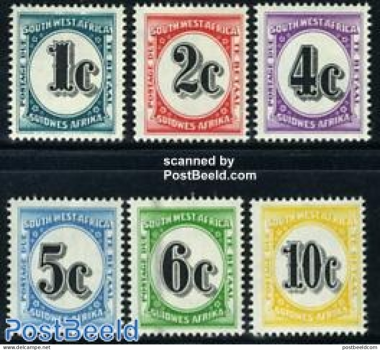 South-West Africa 1961 Postage Due 6v, Mint NH - Africa Del Sud-Ovest (1923-1990)