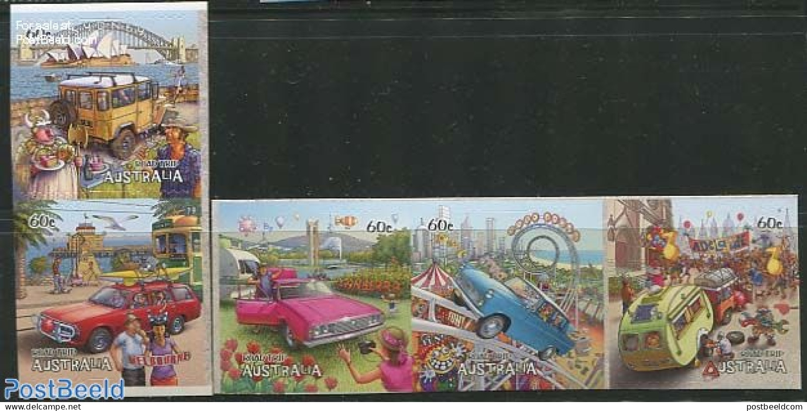 Australia 2013 Road Trip 5v (from Booklets), Mint NH, Nature - Transport - Birds - Automobiles - Art - Bridges And Tun.. - Ungebraucht