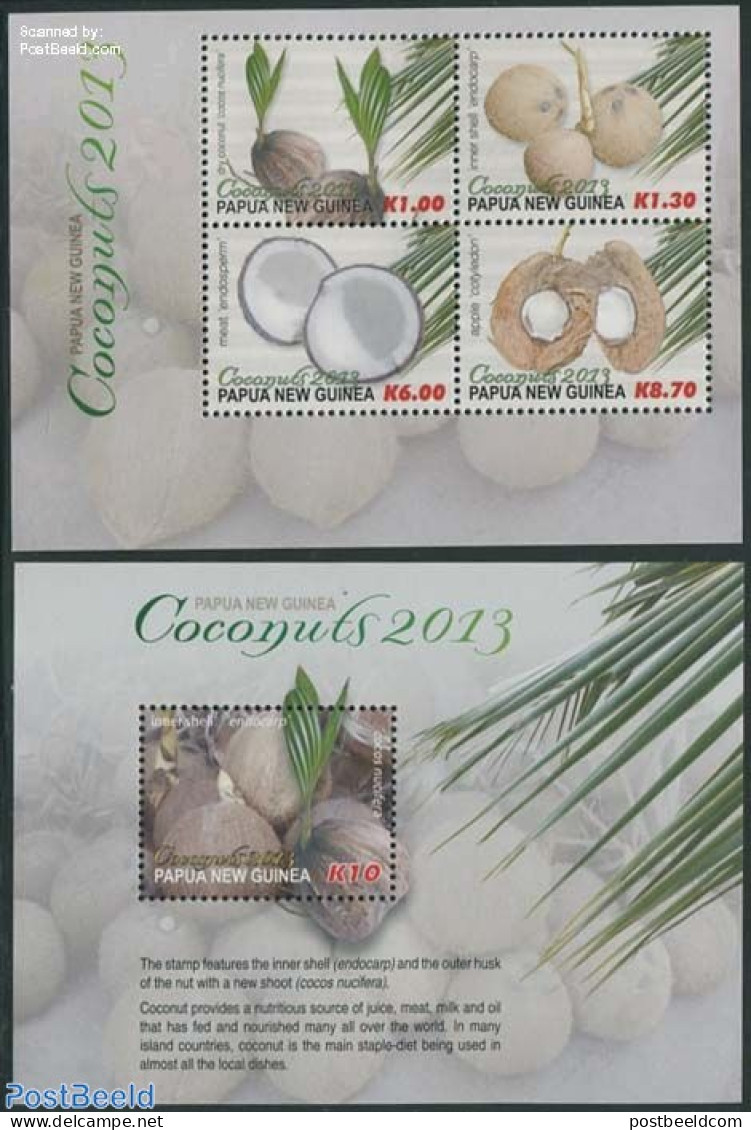 Papua New Guinea 2013 Coconuts 2 S/s, Mint NH, Nature - Fruit - Fruits