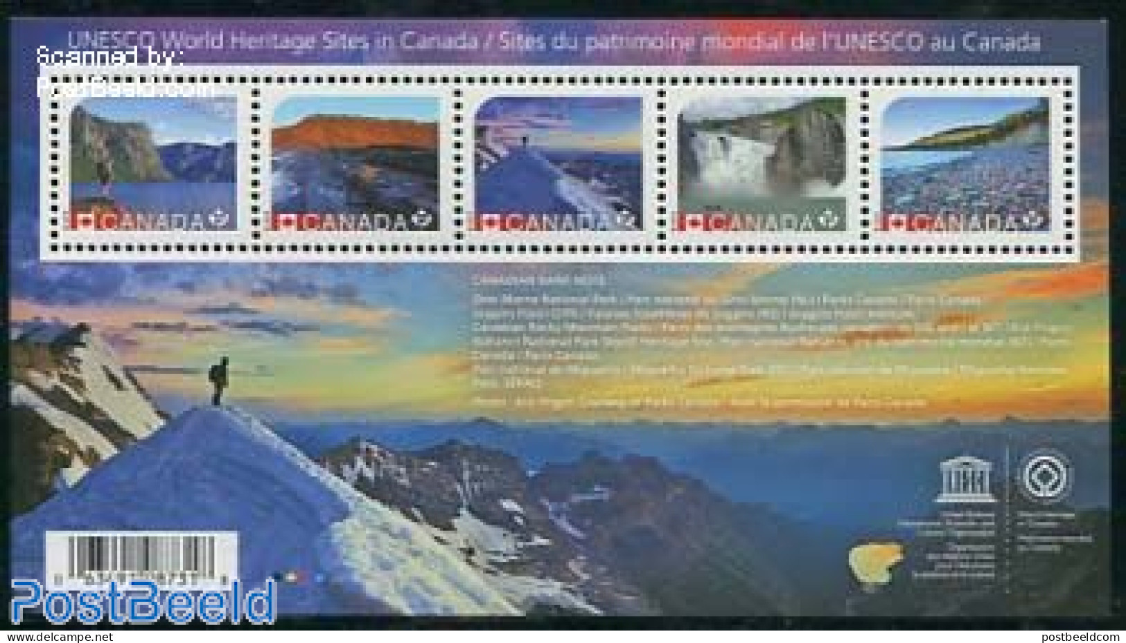 Canada 2014 World Heritage S/s, Mint NH, History - Nature - Various - World Heritage - Water, Dams & Falls - Stamp Boo.. - Unused Stamps