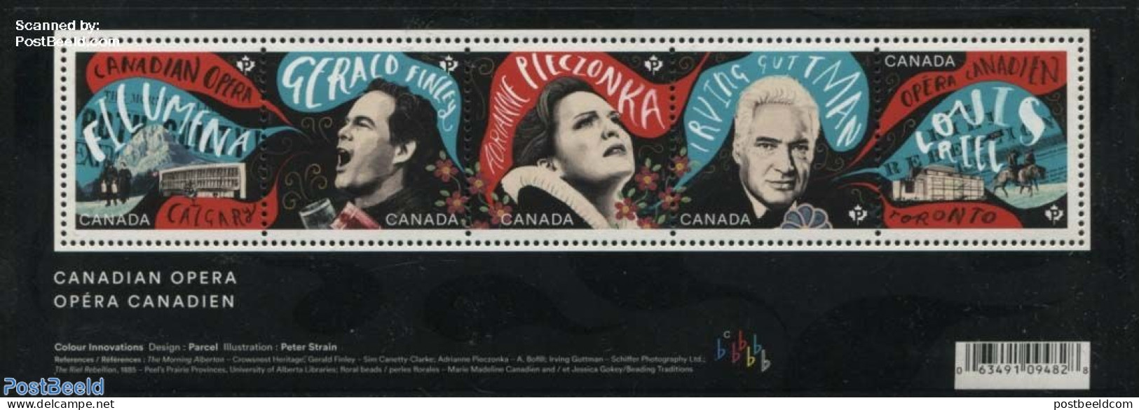 Canada 2017 Canadian Opera S/s, Mint NH, Nature - Performance Art - Horses - Music - Unused Stamps