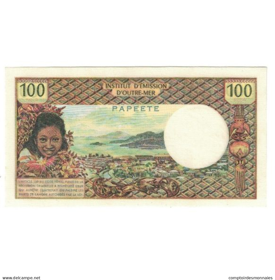 Tahiti, 100 Francs, SPL - Papeete (French Polynesia 1914-1985)