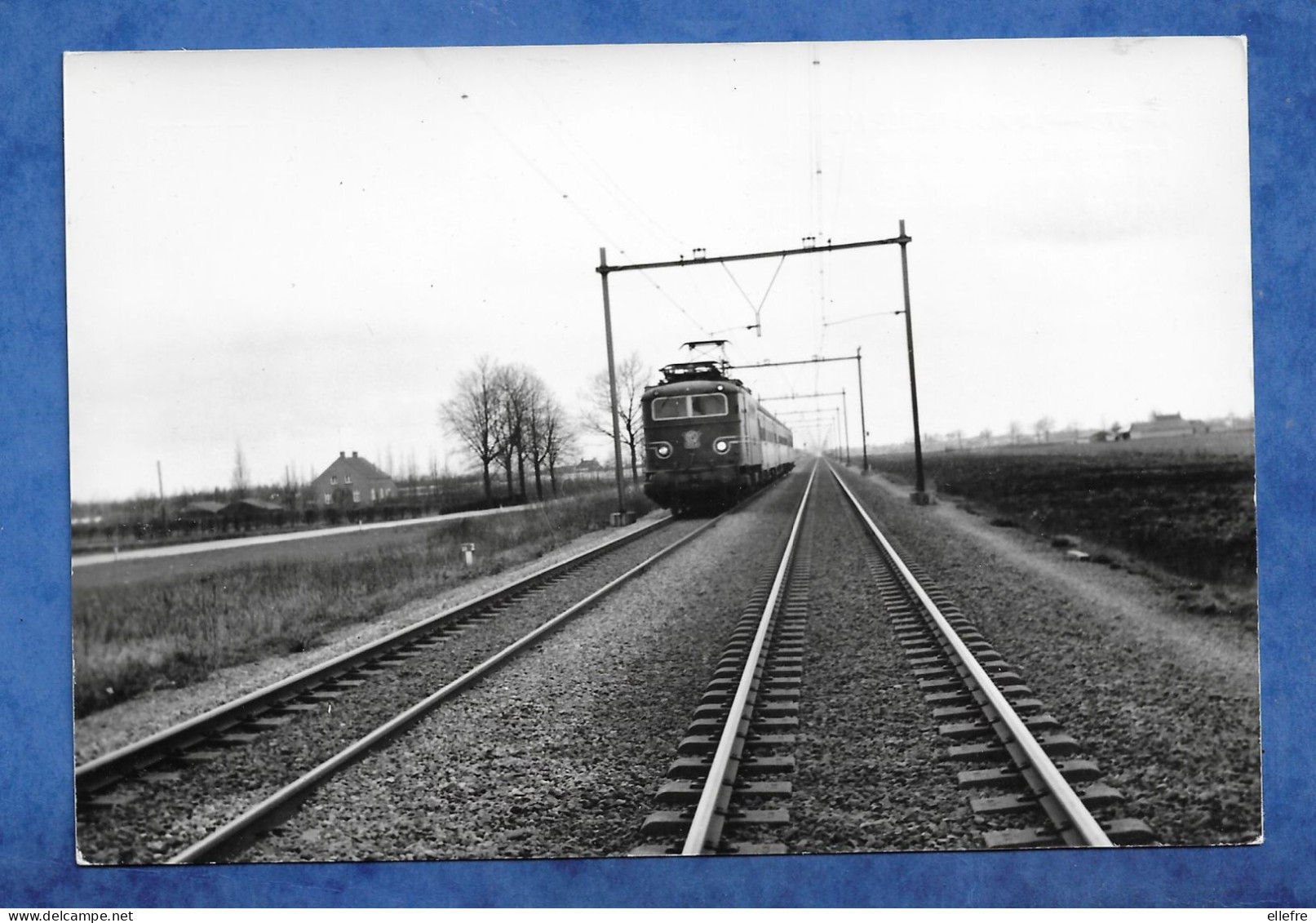 CP CARTE PHOTO LA VOIE FERREE MODERNE N° 370 Train  Pays Bas Ligne Rotterdam Cologne Près De Helmont - Equipment