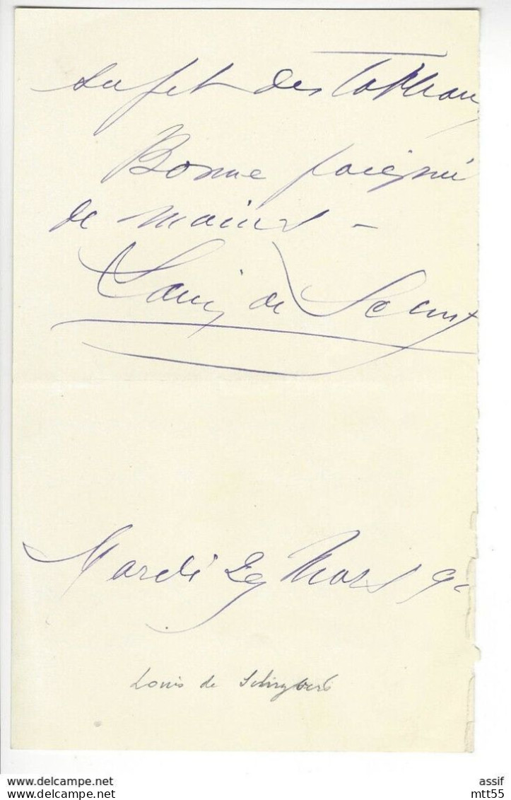 LOUIS MARIE DE SCHRYVER (1862-1942) LAS AUTOGRAPHE ORIGINAL AUTOGRAPHE PEINTRE - Schilders & Beeldhouwers