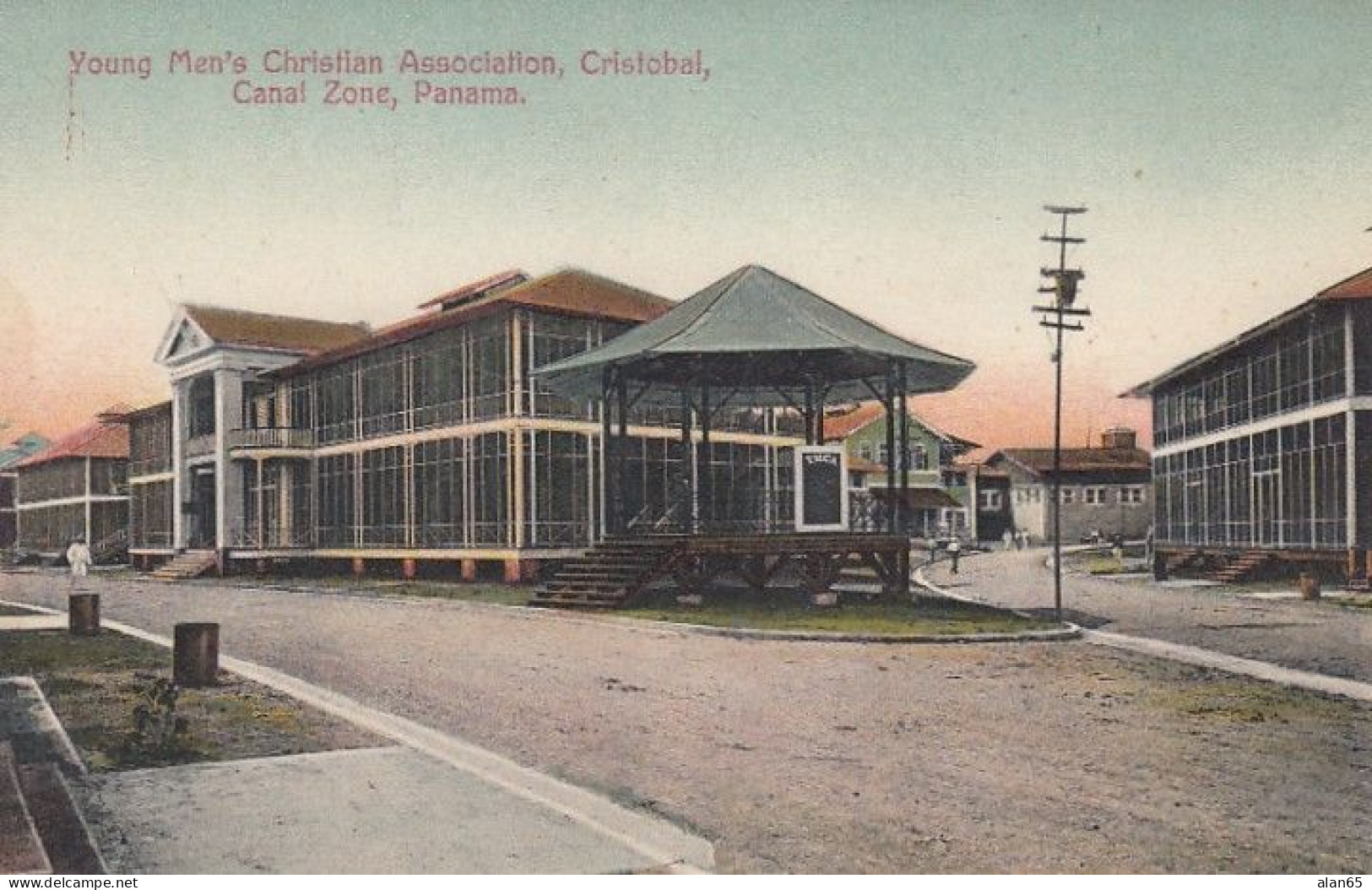 Cristobal Canal Zone Panama, YMCA Building, Gazebo C1900s/10s Vintage - Panama