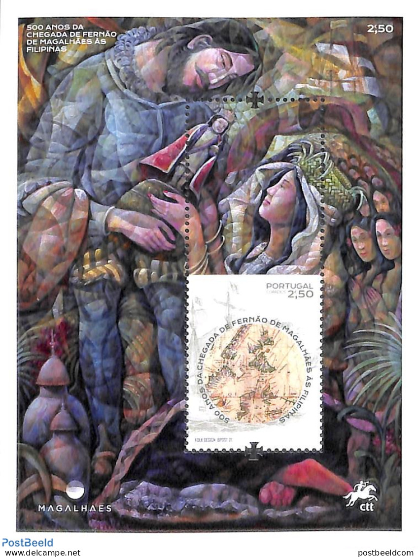 Portugal 2021 Magelhaes On The Philipines S/s, Mint NH, History - Transport - Various - Explorers - Ships And Boats - .. - Nuevos